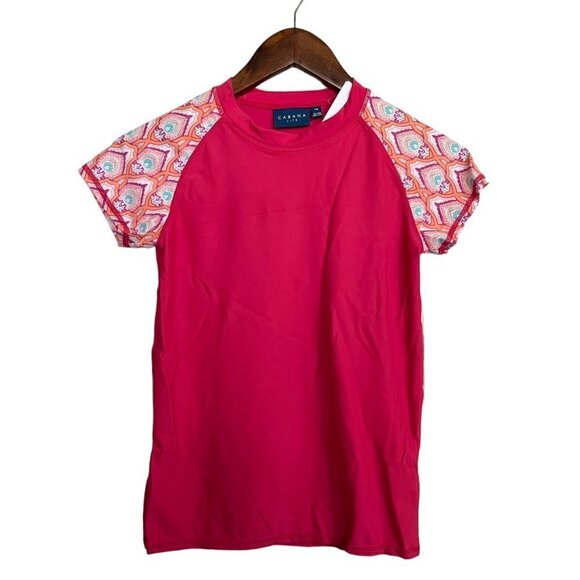 Cabana Life Kids Girls Pink Printed Rash Guard Bikini Bottoms Set UPF 50+ Sz 12 - Picture 3 of 12